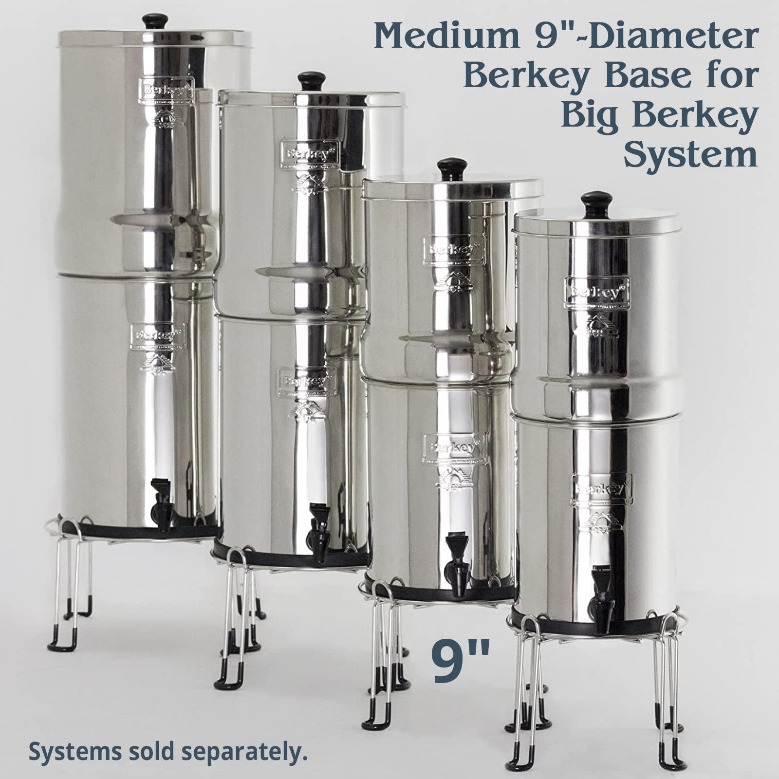 Berkey Medium Berkey Base Stainless Steel Stand Raises Your Big Berkey Water Filter System 6\" Above Countertop for Easier Dispensing of Filtered Water