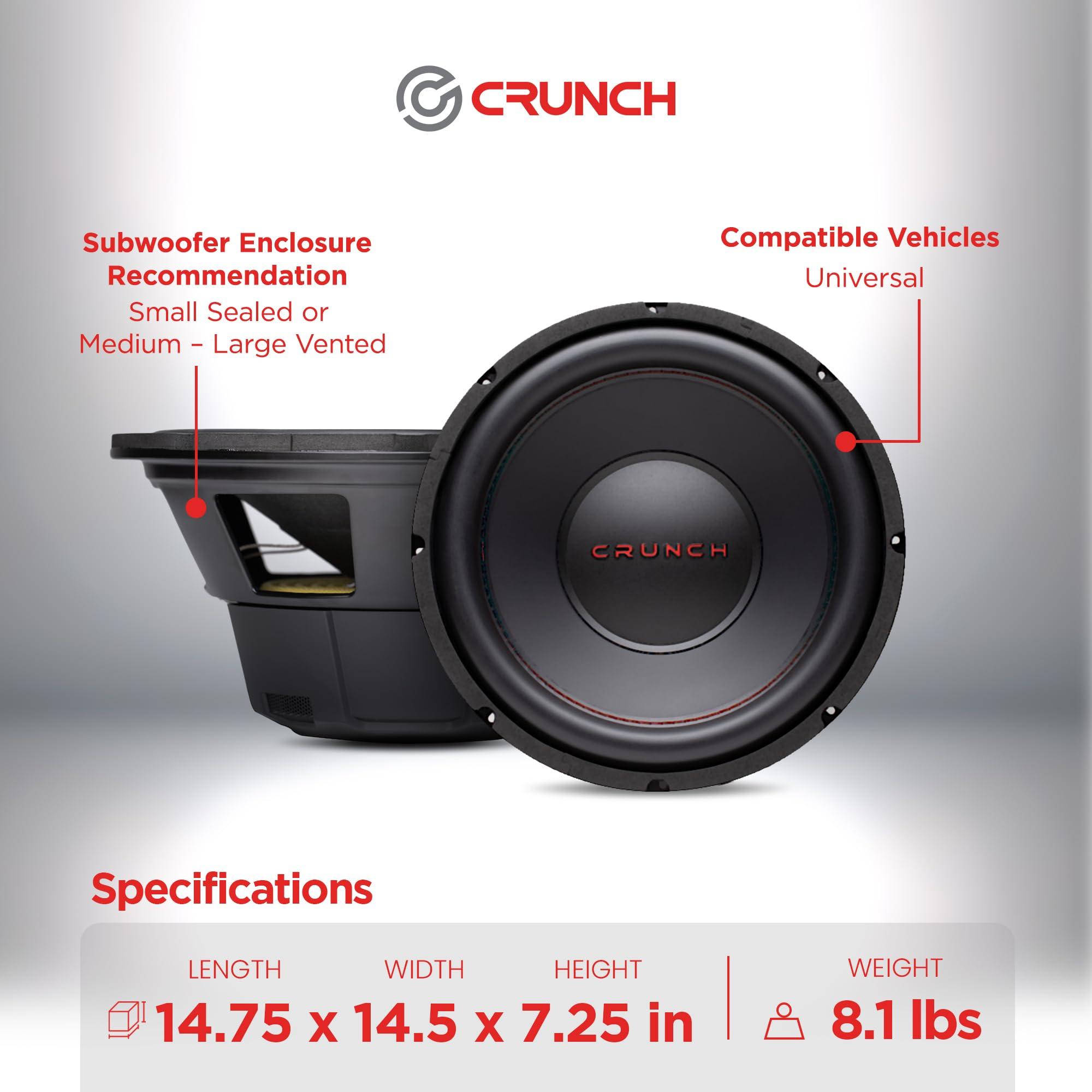 Crunch Crunch CRW12D4 CRW Series 12-Inch 800-Watt Dual-Voice-Coil Dual-4-Ohm Subwoofer