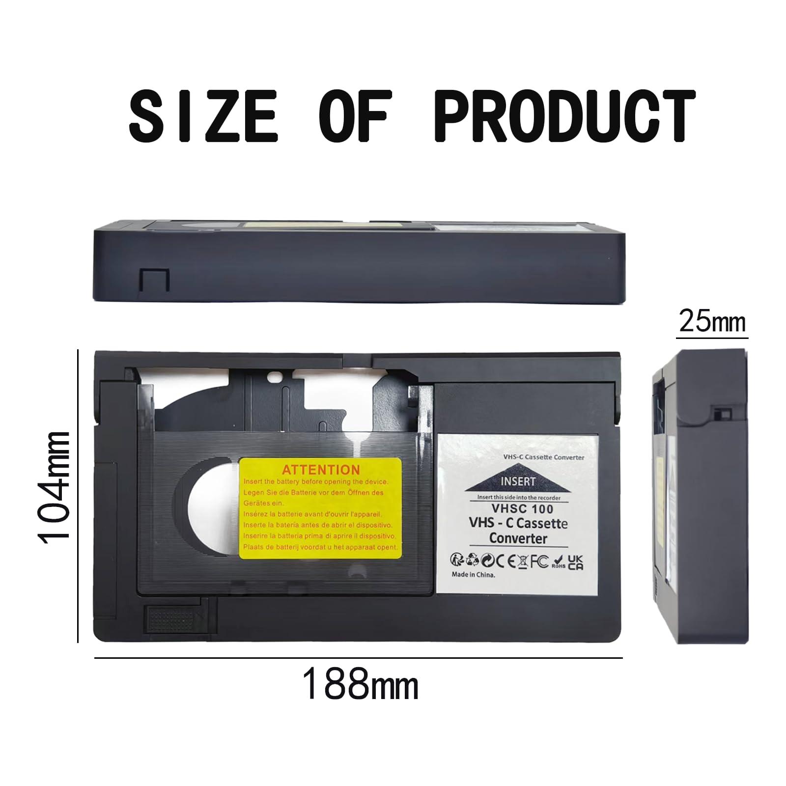 BECBOLDF VHS-C Tape Cassette Adapter for Camcorders Motorized VHS VHS-C to VHS Ideal for VCR Player, Video Cassette Player and VHS to Digital Converting