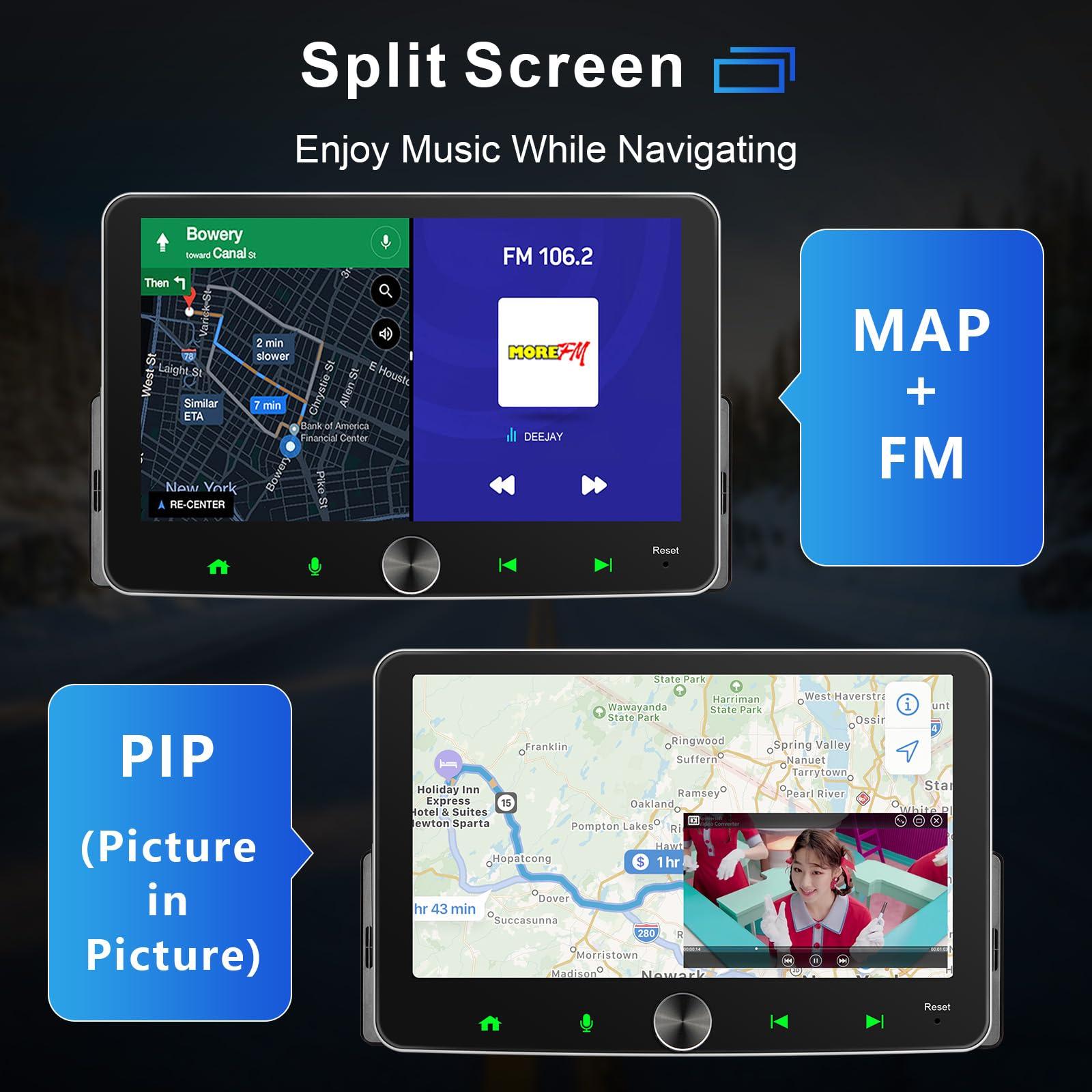 IYING Wireless CarPlay Single Din Android Auto, 4G+64G 7 Inch Touchscreen Car Stereo with Bluetooth, Wireless CarPlay, GPS Navigation WiFi AM/FM Multimedia Player Head Unit