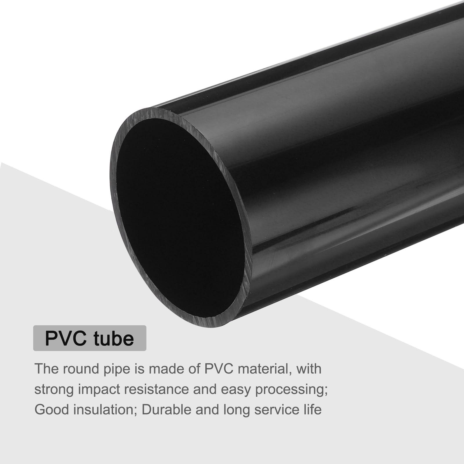 MECCANIXITY MECCANIXITY 3 Inch PVC Rigid Tube Round Pipe Tubing Hardware Tubing 67.8mm ID 75mm OD 330mm/13" Black High Impact for Water Pipe Crafts