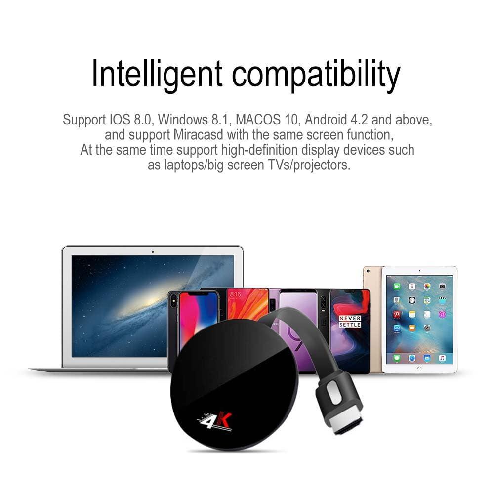 SAYESON HDMI Wireless Display Adapter 2.4G Miracast dongle for TV 4K Mobile Screen Mirroring Receiver Dongle to TV/Projector Receiver Support Android Mac iOS Windows