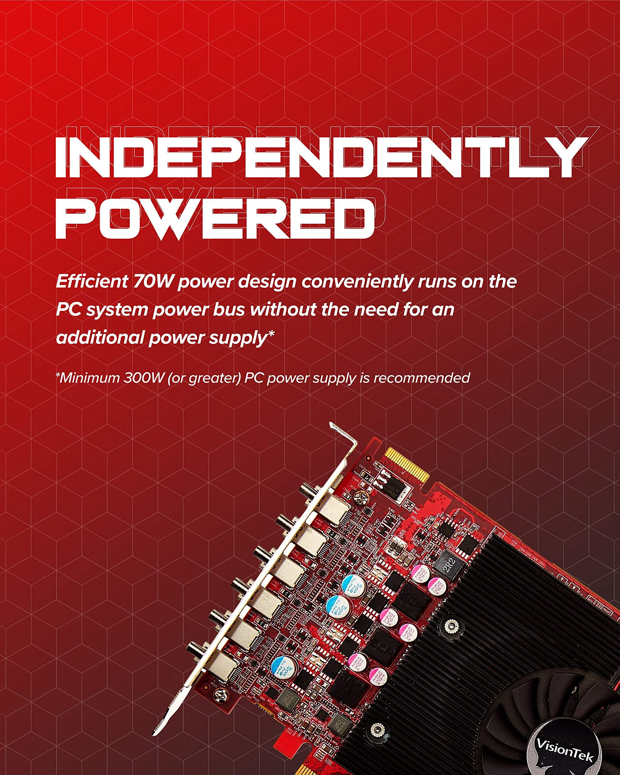 VisionTek VisionTek Radeon 7750 2GB GDDR5 6 4k Monitor Graphics Card, 6 Mini DisplayPort Outputs, AMD Eyefinity 2.0, PCI Express 3.0 Video Card, 7.1 Surround Sound (900614)