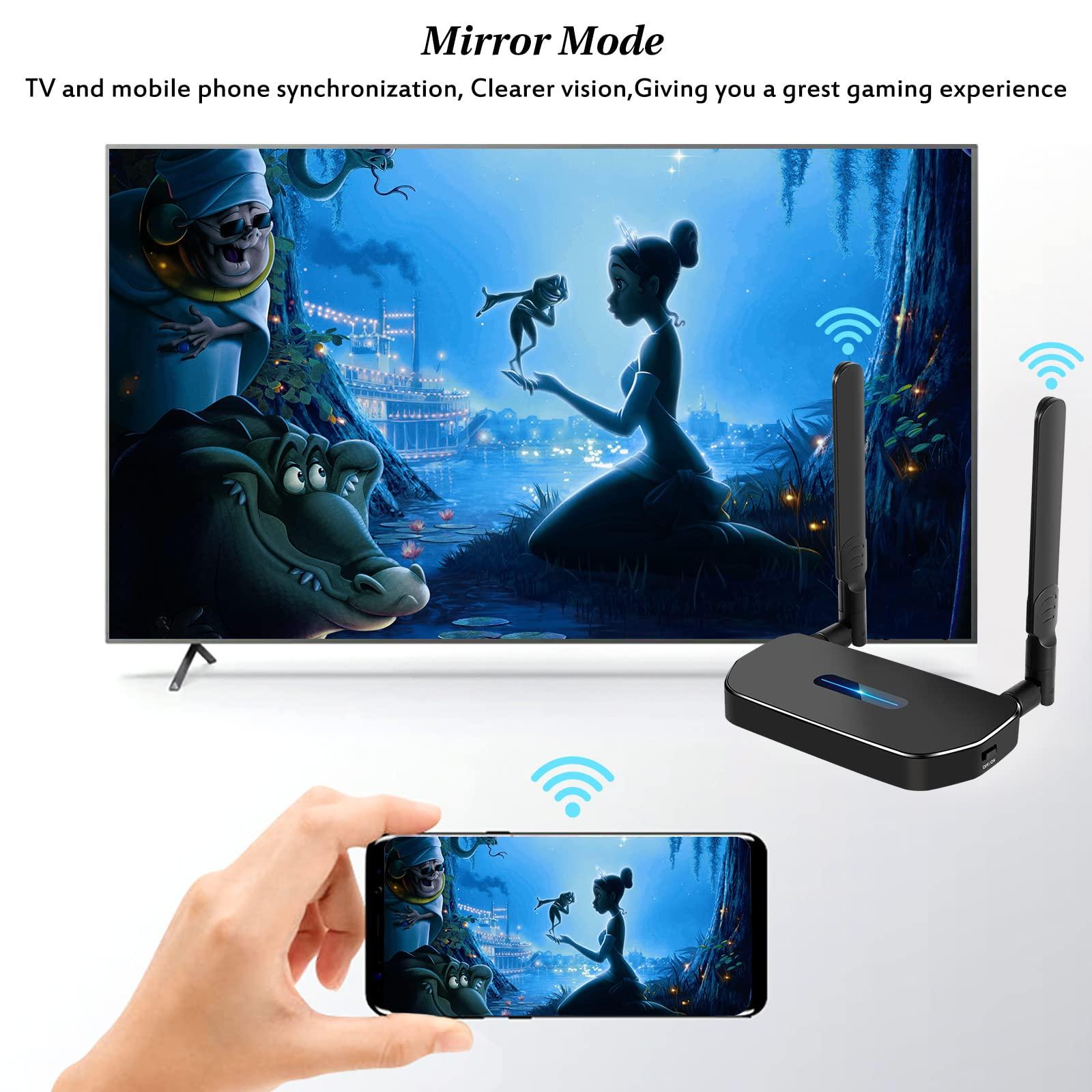 POFAN Wireless Hdmi Transmitter and Receiver 4k Kit.One Receiver and Two Transmitter Packages,Switch at Will,Matching Distance 50M VGA Dual Screen Casting Video Audio from PC/Laptop/TikTok to Monitor