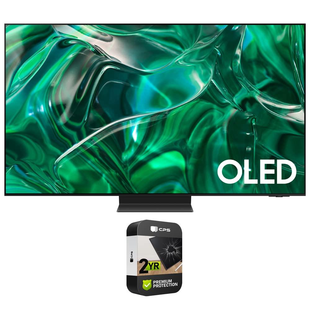 SAMSUNG SAMSUNG QN55S95CAFXZA 55 inch HDR Quantum Dot OLED Smart TV 2023 (Renewed) Bundle with 2 YR CPS Enhanced Protection Pack