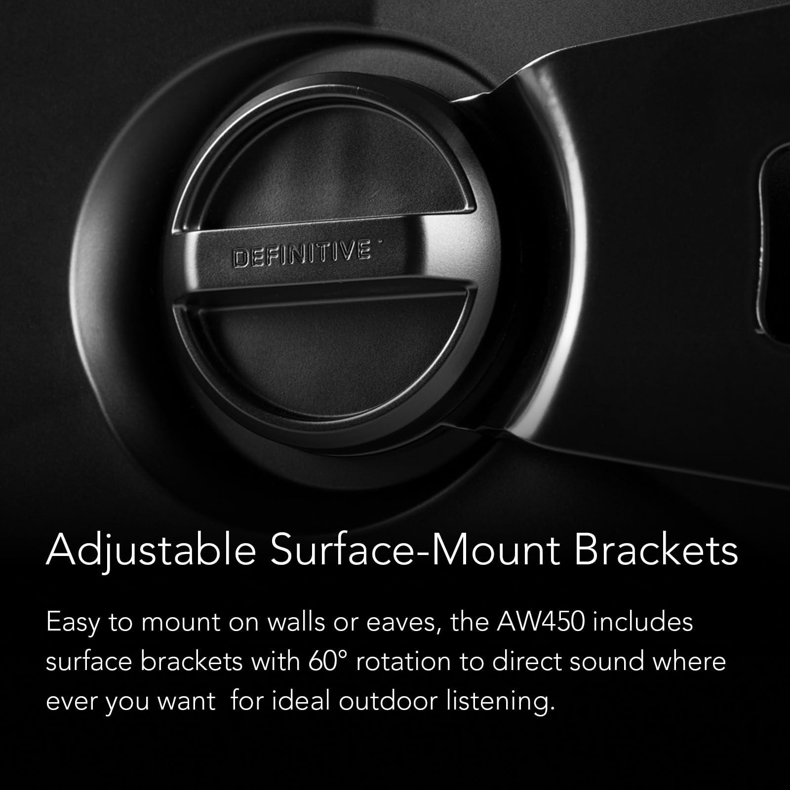 Definitive Technology Definitive Technology Dymension AW-450 Outdoor Speaker (White, Pair), Two-Way Surface Mount Wired Speakers, 4.5" Woofer, 1 Tweeter, & 4.5"x6 Passive Bass Radiator, IP66 All-Weather Outdoor Speakers