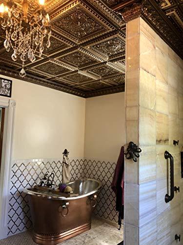 From Plain To Beautiful In Hours La Scala-Faux Tin Ceiling Tile - Antique Copper 25-Pack