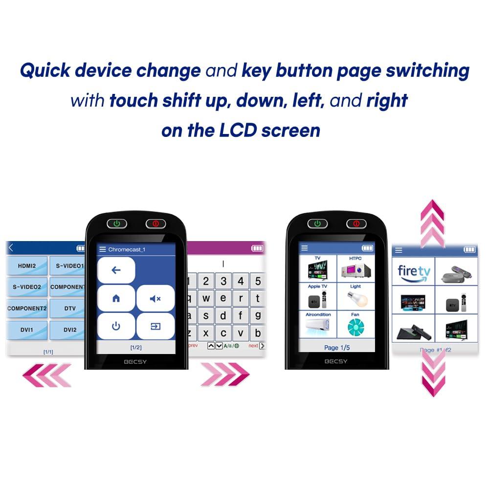 BECSY Universal Remote Controller Bluetooth Smart Learning TV Audio AIR Conditioner Programmable IR