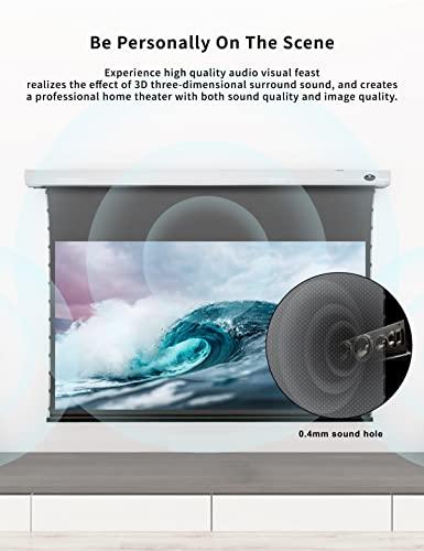 VIVID STORM SINCE 2004 VIVIDSTORM-Projection Screens,Sound Transparent Obsidian Long Focus ALR Screen,4K Electric Tab-tensioned Drop Down Screen,Compatible with Lumen up to 2500ANSI Short Throw Projector,VMSLPALR92H