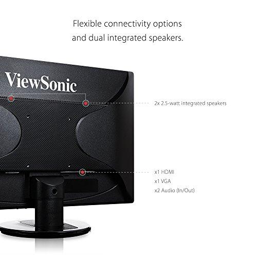 ViewSonic ViewSonic VA2246MH-LED 22 Inch Full HD 1080p LED Monitor with HDMI and VGA Inputs for Home and Office, Black