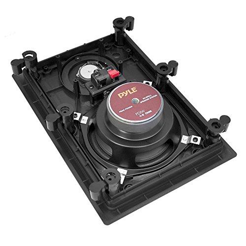 Pyle Two Way Stereo Sound Speaker - Dual Professional Audio Speakers System - In Wall / In Ceiling White Mount Flush, 6.5" Midbass, 1/2 Inch Polymer Tweeter - Indoor Home Theater - Pyle PDIW65 (Pair)