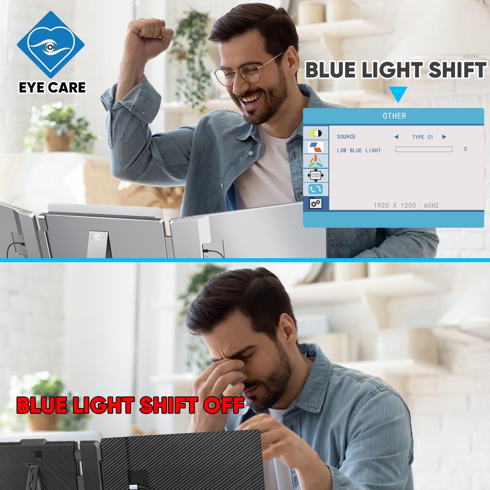 LXU Laptop Screen Extender, 15.6" FHD 1080P Laptop Monitor Extender, Dual/Triple Monitor Display, Portable Monitor for Laptops 12~18.5 Inch with HDMI, 360 Flip, Plug & Play for Windows/Mac//Switch/PS4