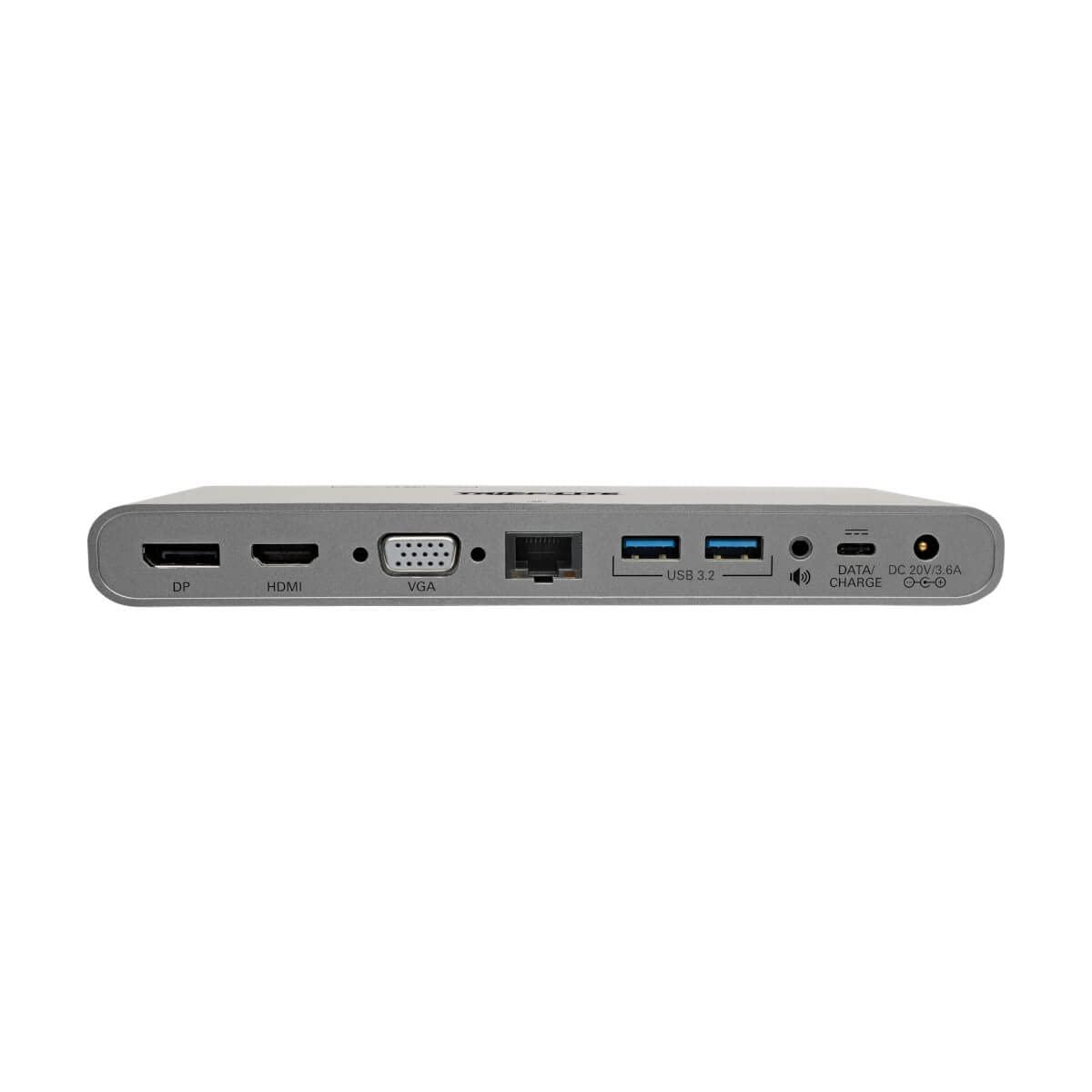 Tripp Lite Tripp Lite International USB-C Docking Station, Triple Monitor Support, EU & UK Power Cables, 4K @ 30Hz HDMI & DisplayPort, VGA, Gigabit Ethernet, 100W USB-C Charging, 3-Year Warranty (U442-DOCK4-INT)