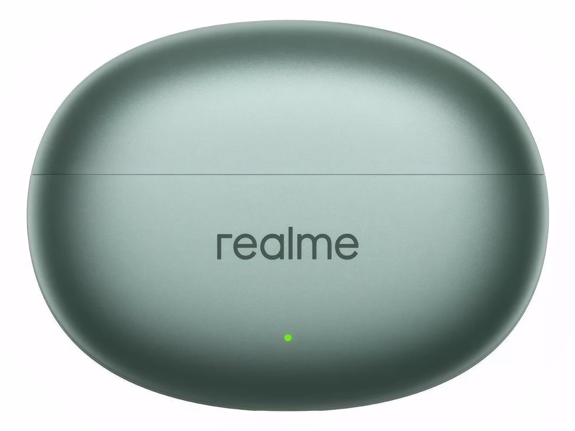 realme realme Air 6 True Wireless Earbuds, 50dB Active Noise Reduction, Hi-Res Sound, LHDC, 12.4mm Dynamic Bass Driver, 6 Mics Clear Call, 40H Battery, Bluetooth 5.3, IP55 Water Resistance - (Green)