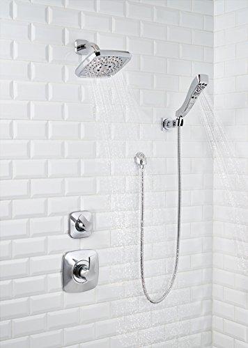 DELTA FAUCET Delta Faucet Tesla 14 Series Single-Function Shower Trim Kit with Three-Spray Touch-Clean H2Okinetic Shower Head, Chrome T14252 (Valve Not Included)
