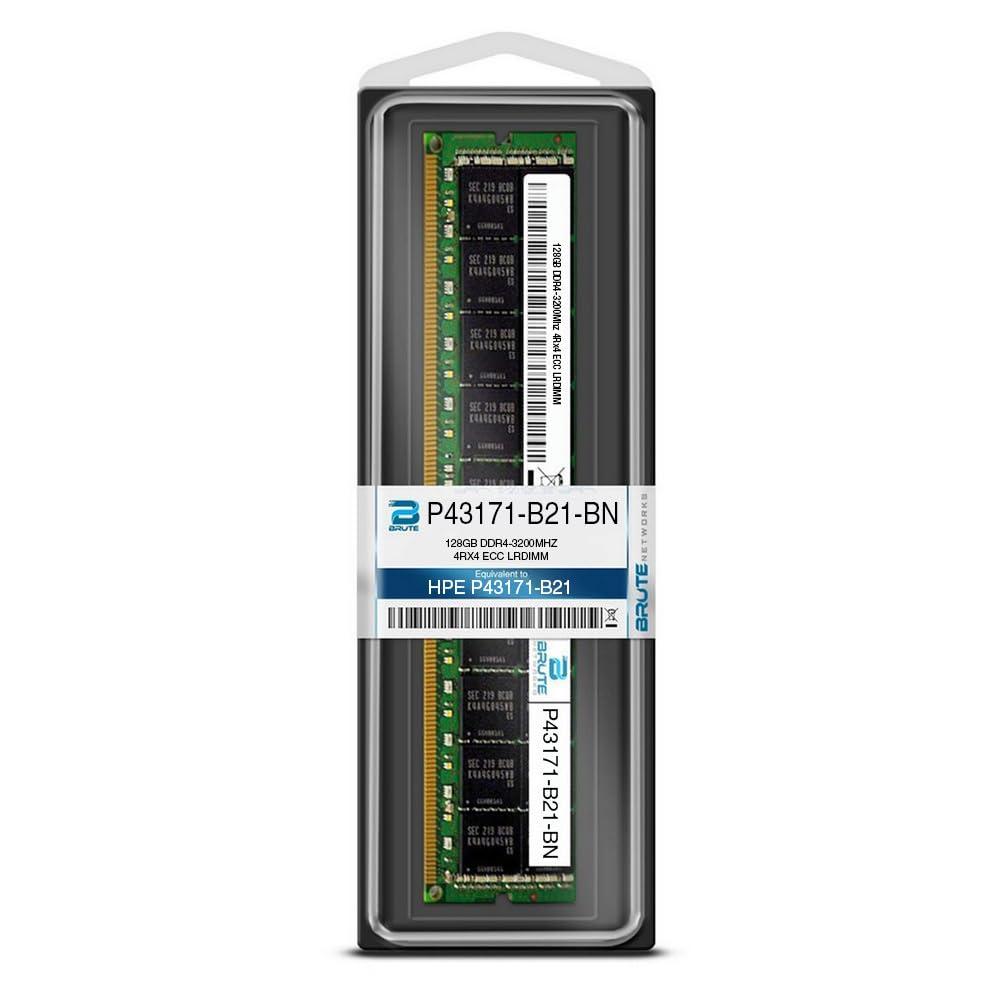 Brute Networks Brute Networks P43171-B21-BN - 128GB PC4-25600 DDR4-3200Mhz 4Rx4 ECC LRDIMM (Compatible with OEM PN# P43171-B21)