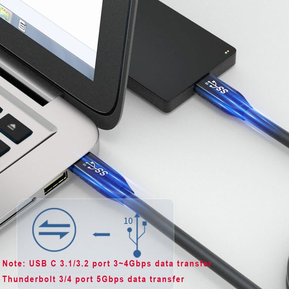 QCEs QCEs USB C 3.1 Gen 2 Cable 15Ft, USB C to C Cable 100W PD Charging 4K Video, 5Gbps Data for Thunderbolt 3/4 Port Compatible with MacBook Pro/Air, Mac Mini, iPhone 15, Galaxy S23, Quest 2