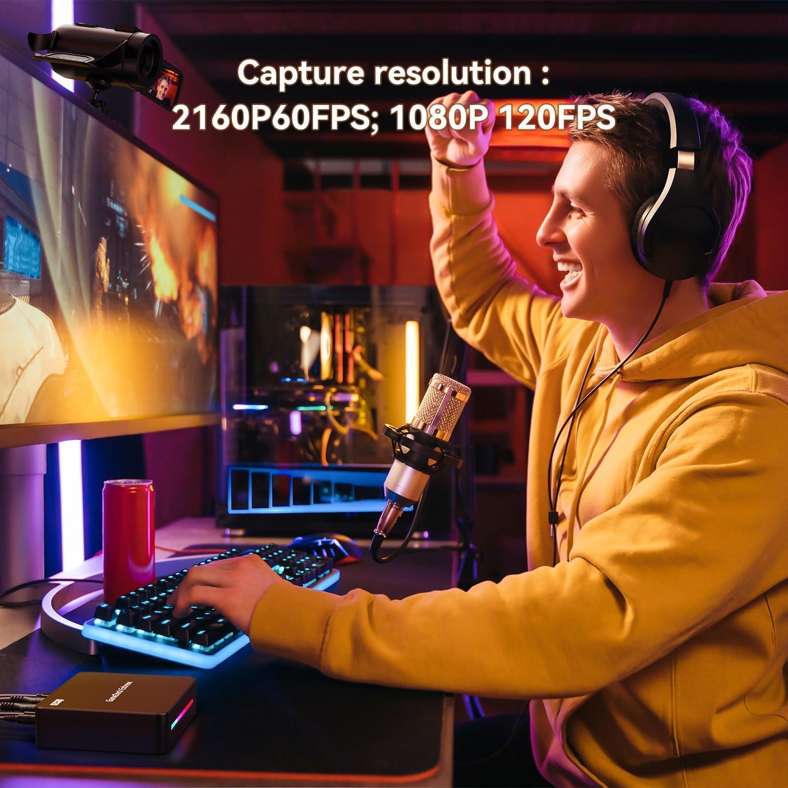 ezcap Ezcap360 Game Capture Card, HDMI to USB 3.0, 4K 60FPS and 1080p 240FPS Video Recording Device, Compatible with Windows, Mac, and Linux, Ideal for Streaming, Gaming, and Video Conferencing