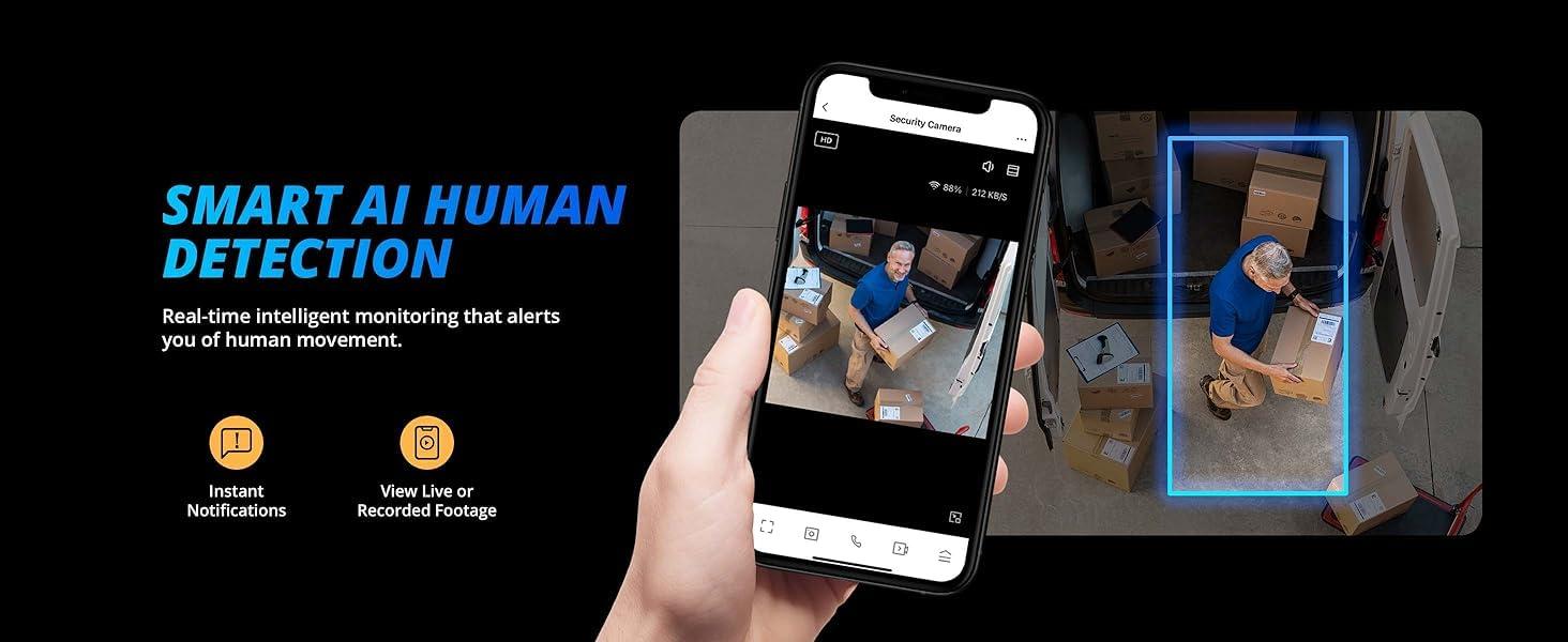 Defender AI Powered Defender Sentinel 4K Wired PoE Security Camera System with 1TB 8Ch NVR, 6 Outdoor Surveillance Metal 8MP/4K Cameras, Smart AI Human Detection, Blue-Red Flashing Deterrence, Mobile App