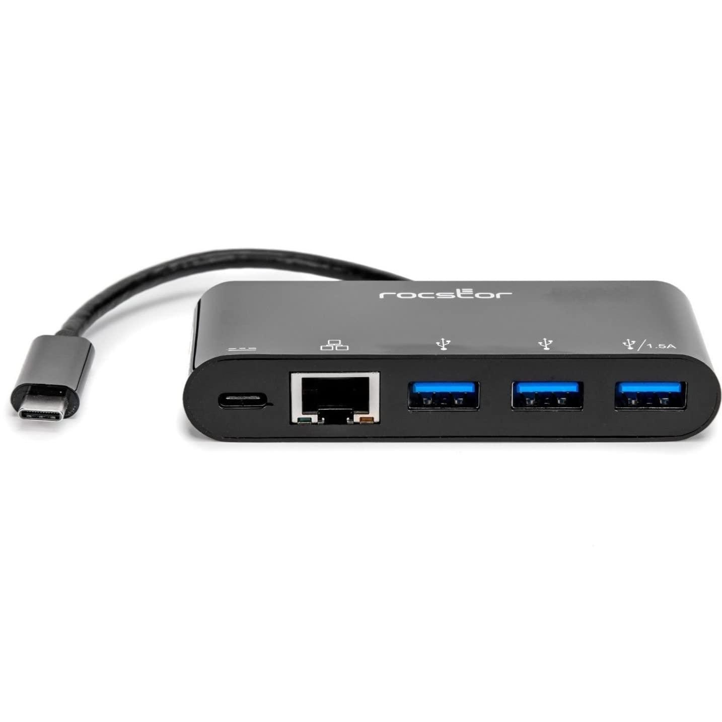 Rocstor Rocstor USB-C to 3-Port USB-A, USB-C & RJ45 Multiport Adapter - USB 3.0 Hub