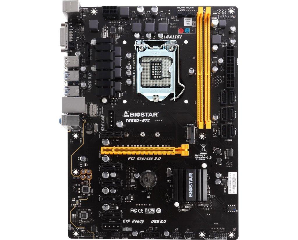 Biostar Biostar 198118 Motherboard Tb250-btc Core I7/i5/i3 Lga1151 B250 Ddr4 Sata Pci Express Usb Atx Retail