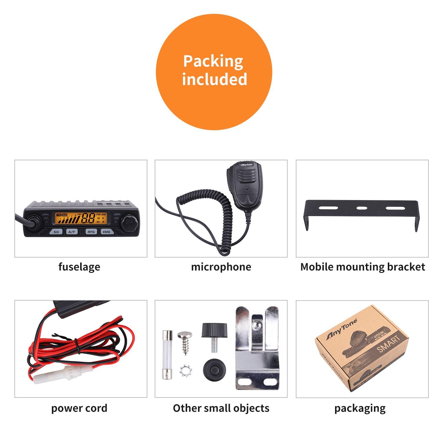 AnyTone AnyTone Smart 10 Meter Radio for Truck, Small Size,AM PEP Power Over 16W