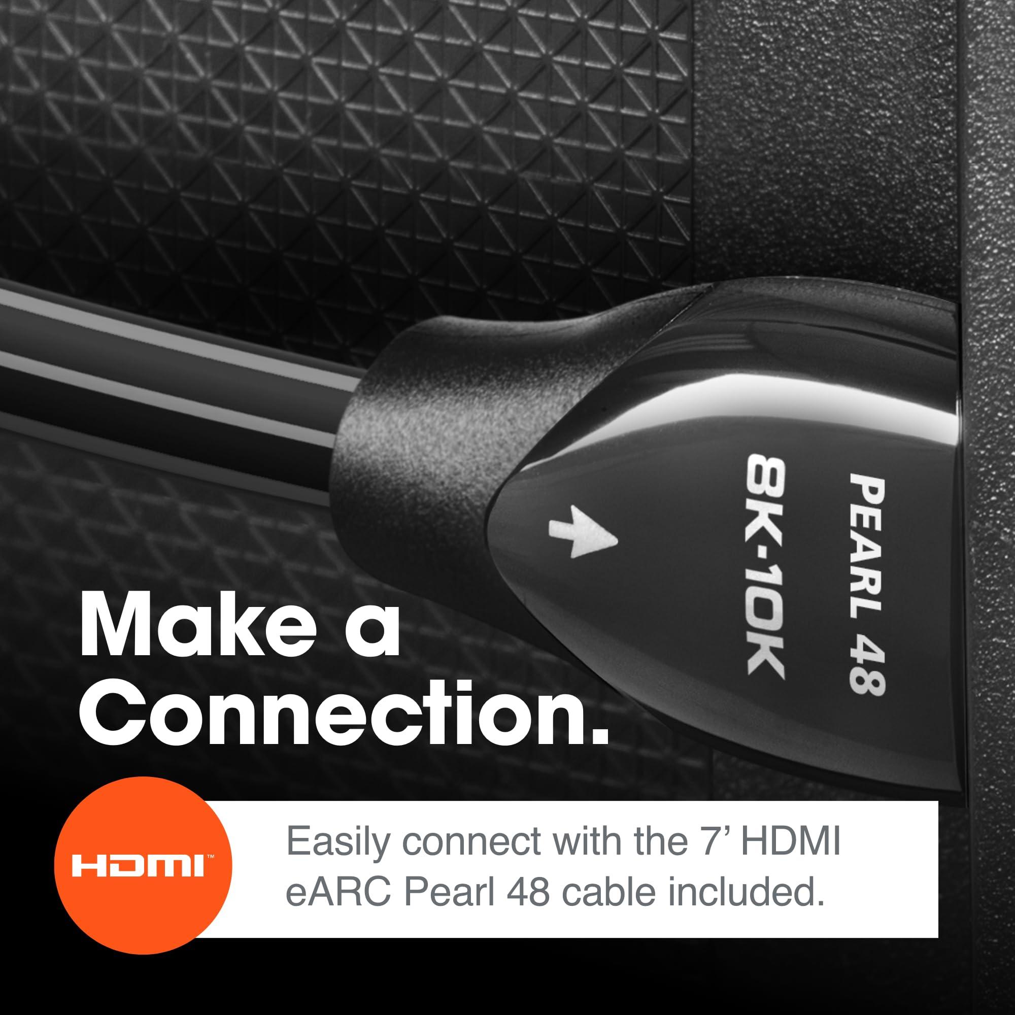 JBL JBL Bar 1000 All-in-One Soundbar with Detachable Surround Speakers, MultiBeam, Dolby Atmos & DTS:X (Black) + AudioQuest Pearl 48 HDMI Cables