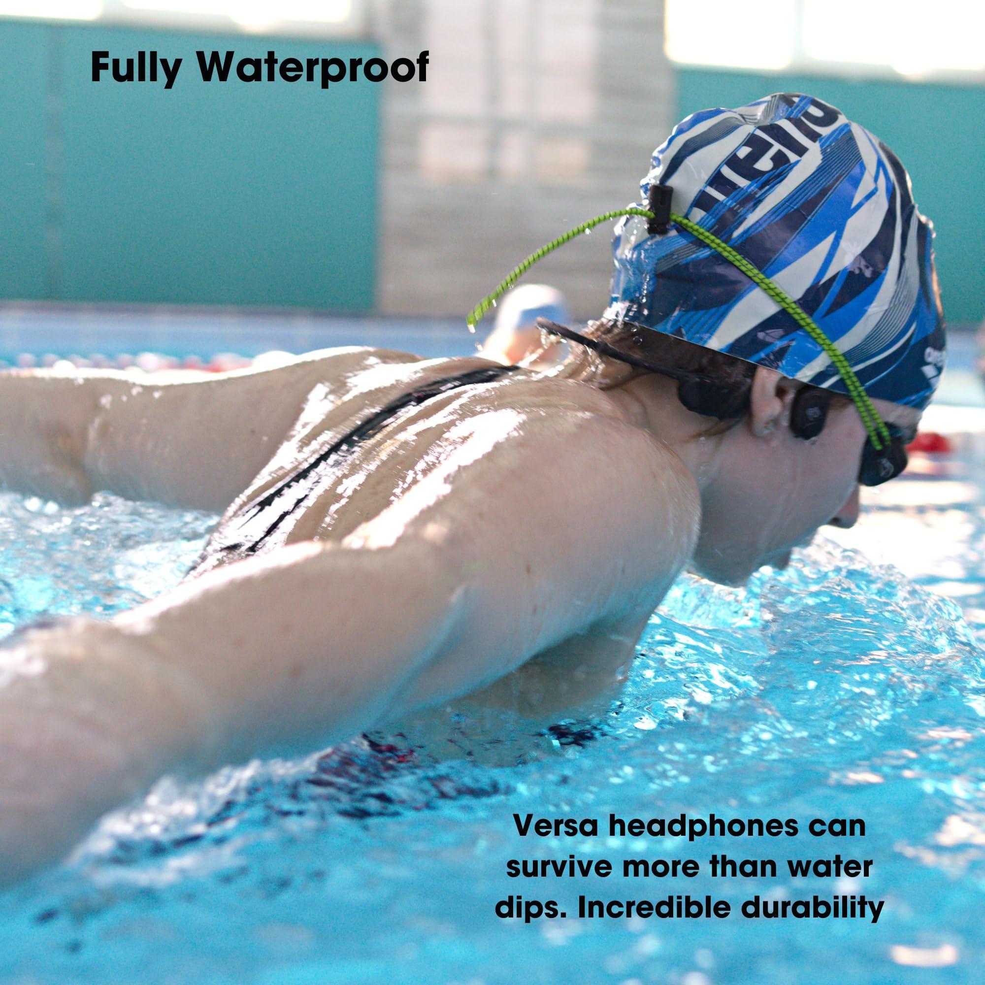 FlowMotion FlowMotion Versa Kids Open-Ear Black Headphones for Kids, Bone Conduction Headphones, Internal Storage 32G MP3 Player, Wireless, Bluetooth, Waterproof