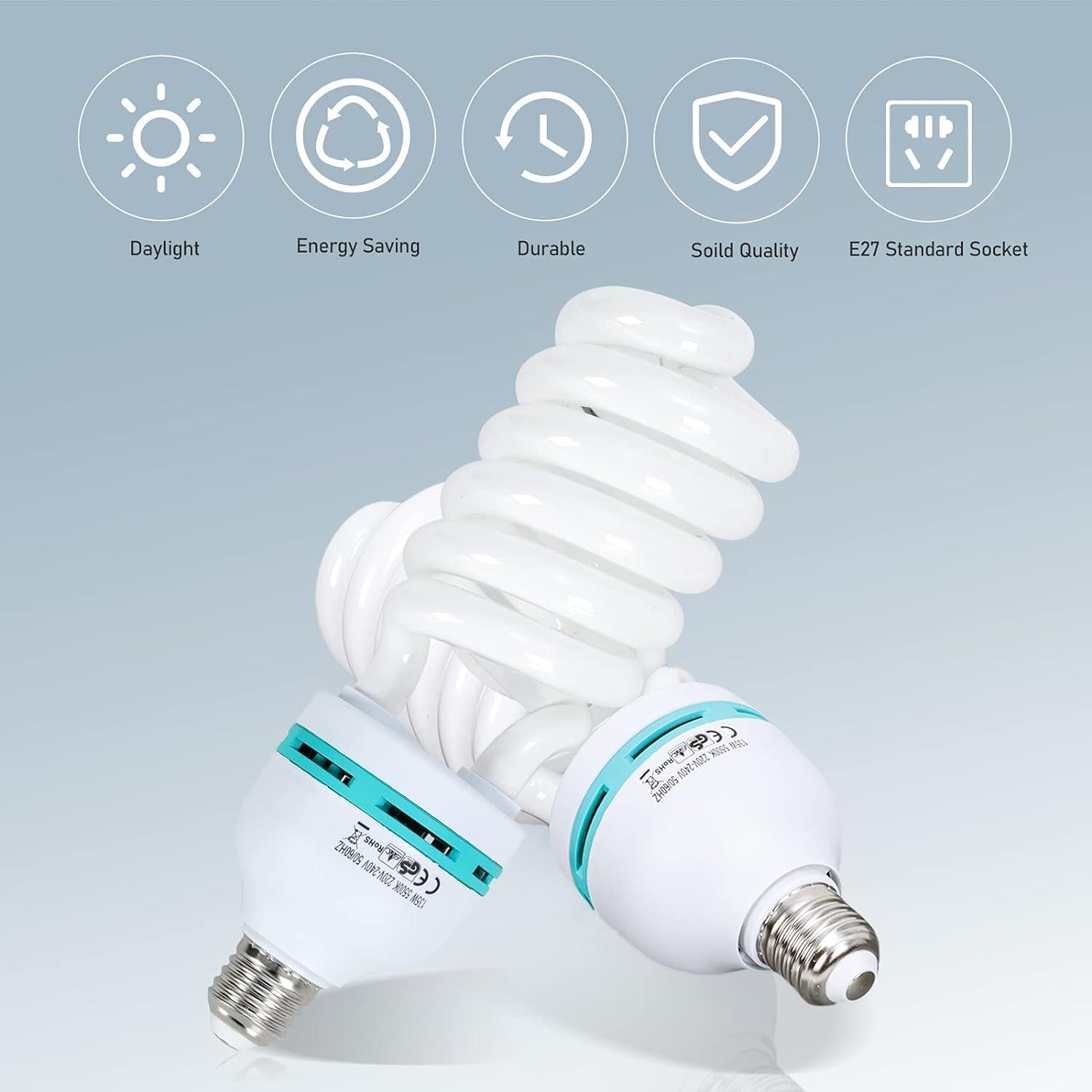 AQIRUI Aqirui Softbox Lighting Kit Photography Studio Light with 2 x 85W 5500K E27 Bulbs 2 x 20"x 28" Reflector Photo Equipment for YouTube Filming Product Portraits and Video