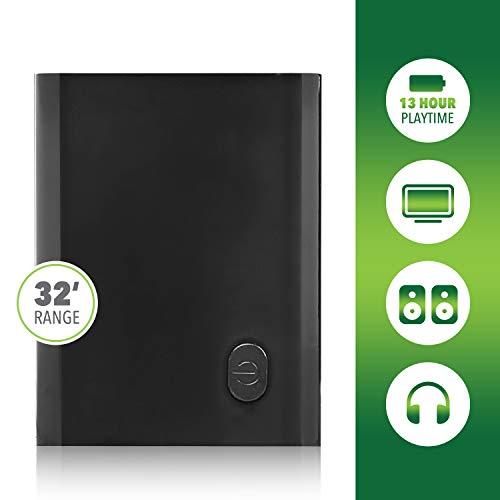 Jensen Jensen Portable Wireless Audio Transmitter & Receiver Compatible with TV, Sound System, Car & Nintendo Switch, Bluetooth Connectivity, 32-Foot Range, 13 Hours of Playback