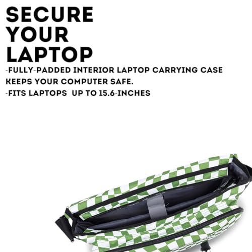 J World New York J World New York Thomas Laptop Messenger Bag for Women. Kids Computer Bookbag, Matcha Checkers, One Size