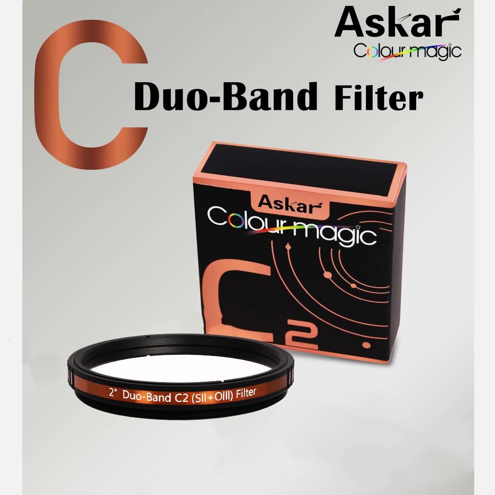 Askar Askar Colour Magic C2 Duo-Band Filter S-II O-III,2 Inch Narrowband Nebula Filter Astrophotography Astronomy Filters for One-Shot Color Cameras,Increase Contrast and Reduce Light Pollution