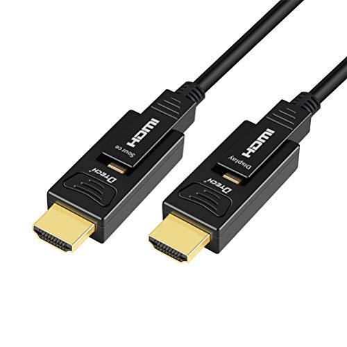 DTech DTech 75 Feet Fiber Optic HDMI Cable 4K 60Hz 444 Chroma Subsampling 18Gbps Ultra HD with Micro HDMI to Standard HDMI Connectors Compatible with UHD TV Projector Computer Monitor (23 Meters, Black)