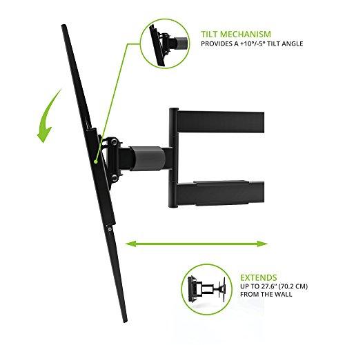 Kanto Kanto R500 Recessed In-Wall Full Motion Articulating TV Mount for 46-inch to 80-inch TVs | Ultra Low Profile | Swivel and Tilt Capable | Cable Management for Clean Setup