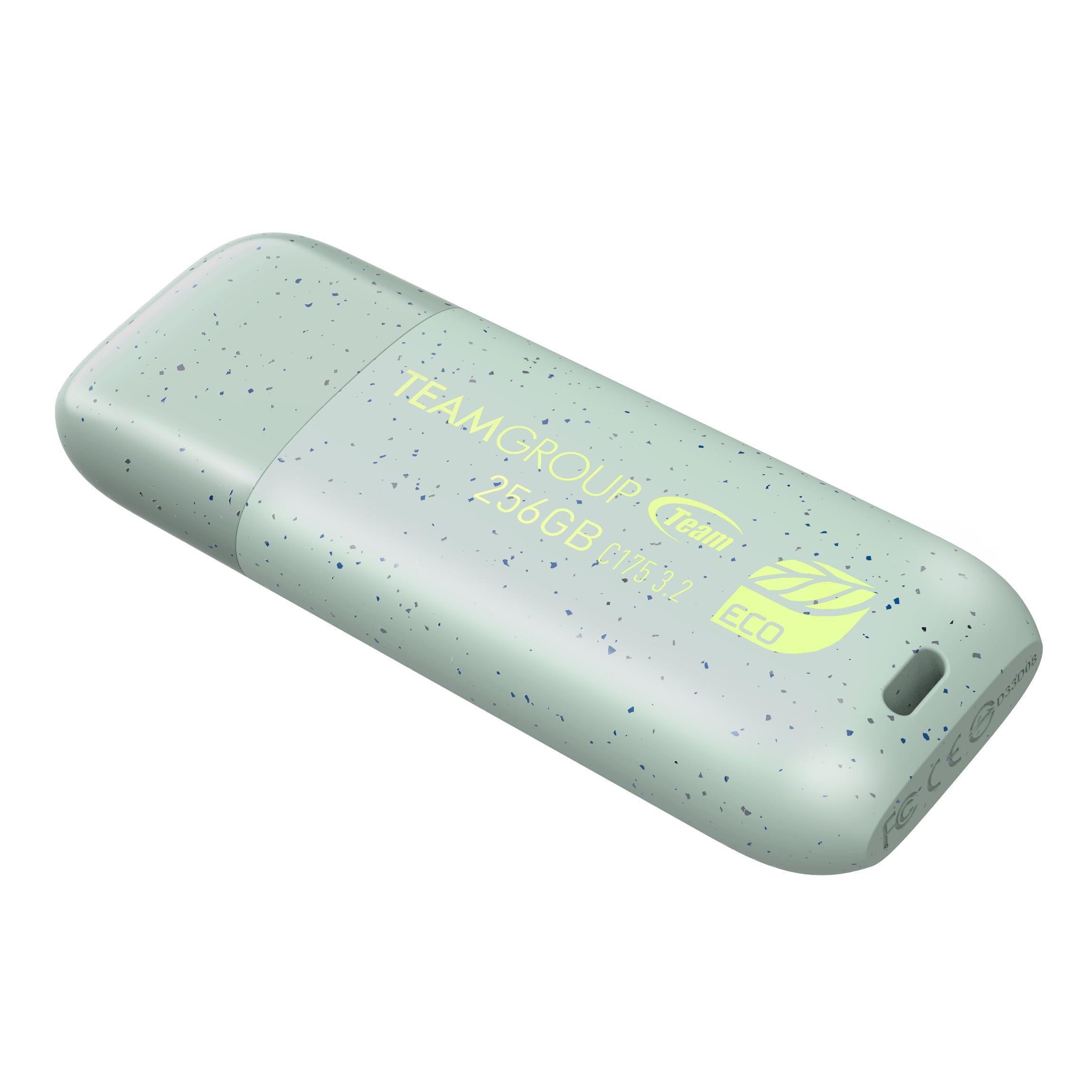 TEAMGROUP TEAMGROUP C175 ECO 256GB USB 3.2 Gen 1 (USB 3.1/3.0) Read 100MB/s Flash Thumb Drive, External Data Storage Memory Stick Compatible with Computer/Laptop Mint Green TC175ECO3256GG01