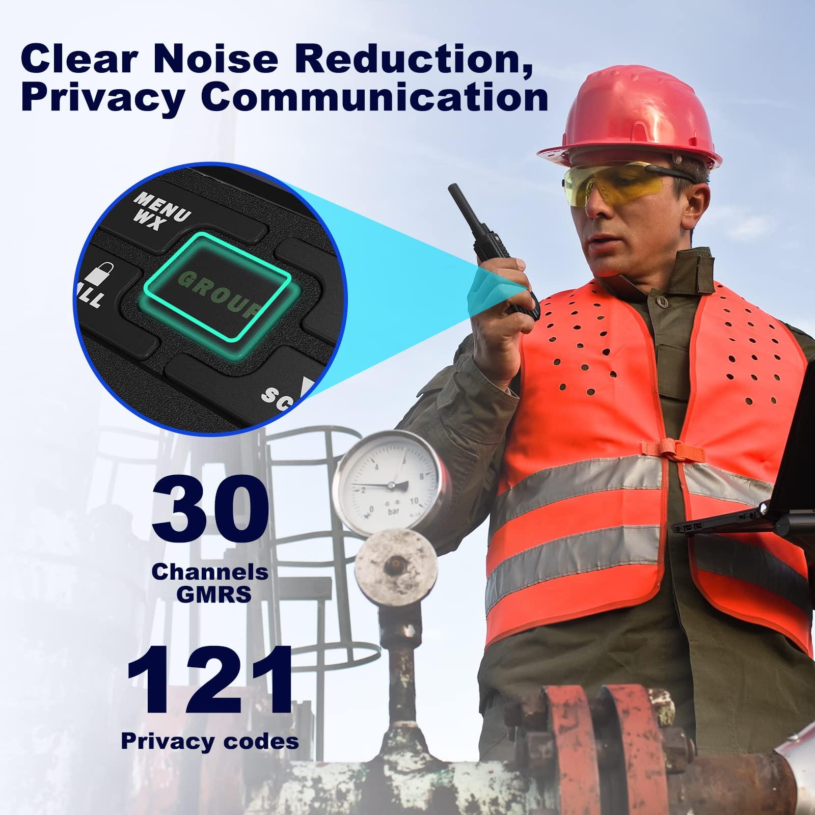 SAMCOM SAMCOM GMRS Walkie Talkies 30 Channel Two-Way Radio Handheld - 2 Watt GMRS 2 Way Radios with 121 Privacy Codes, Group Call,Weather Alerts for School Church Bussiness (Black, Pair Pack)