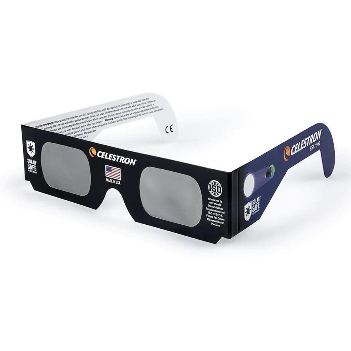 Celestron Celestron EclipSmart Solar Shades Observing Kit Meets ISO 12312-2:2015(E) Standards Four Eclipse Glasses & Guidebook Perfect for Safe Sun Viewing and Sunspots