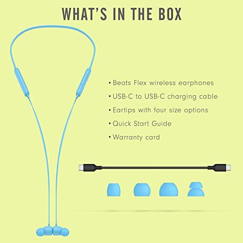 Beats Beats Flex Wireless Earbuds - Apple W1 Headphone Chip, Magnetic Earphones, Class 1 Bluetooth, 12 Hours of Listening Time, Built-in Microphone - Flame Blue