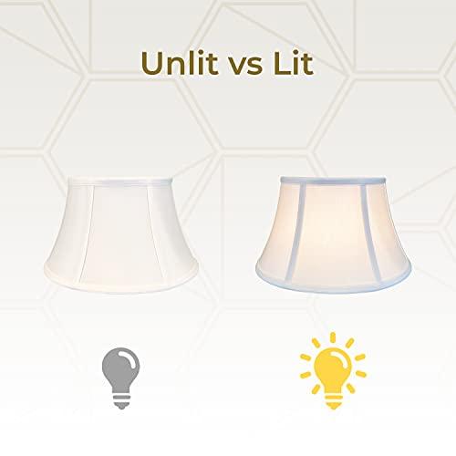 Royal Designs, Inc. Royal Designs, Inc. Shallow Drum Bell Billiotte Wall Lamp Shade, BS-711-15WH, White, 9.5 x 15 x 8