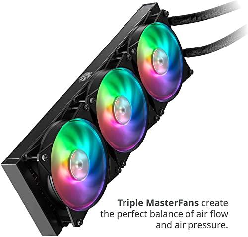 Cooler Master Cooler Master MasterLiquid ML360R ARGB Close-Loop AIO CPU Liquid Cooler, Dual Chamber Pump, 360mm Radiator, MF120 PWM, AMD Ryzen AM5/AM4/Intel LGA1700*/1200 (MLX-D24M-A20PC-RP)