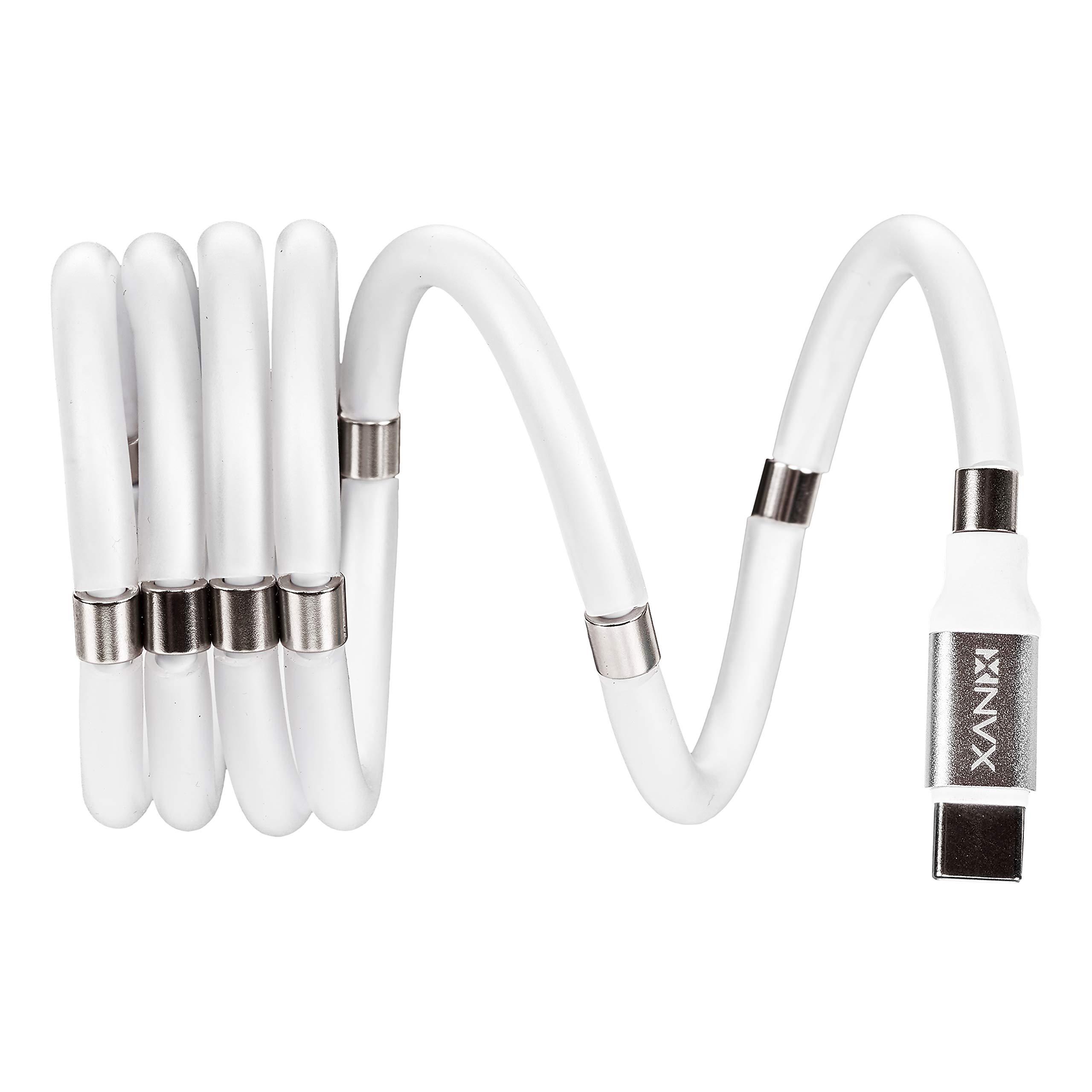 NVX NVX XUACM3 3.3ft (1 Meter) Fast Charging USB Type A to USB Type C Cable w/Magnetic Cord Management, Compatible with iPhone 15/Plus/15 Pro/Pro Max, Samsung Galaxy S23 S22, iPad Pro, MacBook Air & More