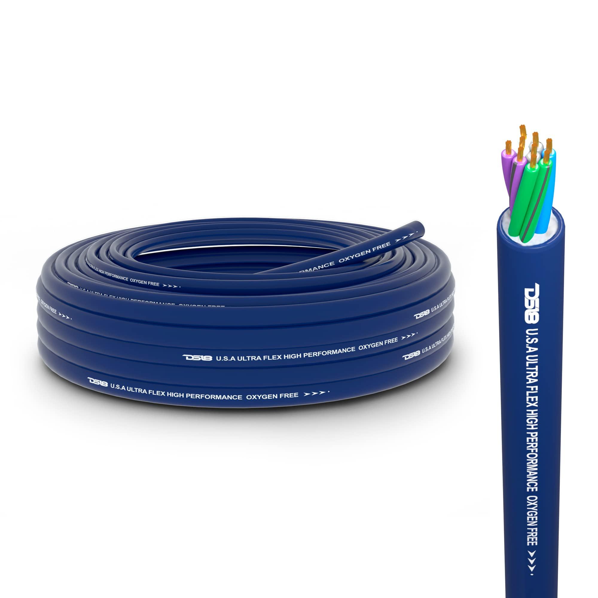 DS18 DS18 SW-9.18GA-25FT 9 Conductor 18 Gauge 4-Channel Ultra Flex 9 Wire Speaker Wire Speed Cables Hiding Speaker Wire Car Speaker Wire- 25 Feet Speedwire Multi Channel Cable