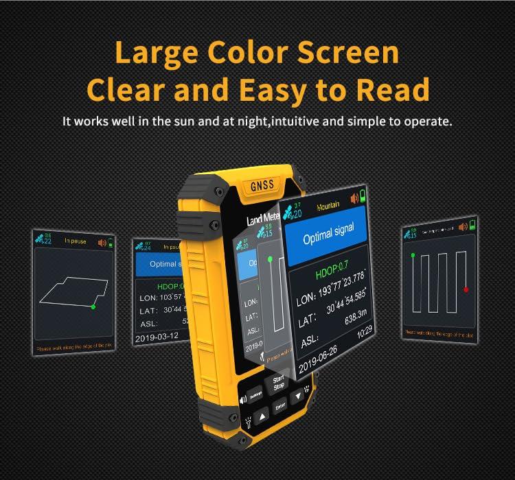 DirectNine Basics DirectNine Basics Land Surveying Equipment, Handheld GPS Land Meter, Professional GNSS Receiver Surveryor Tool with Color Screen for Slope Distance/Area Measurement