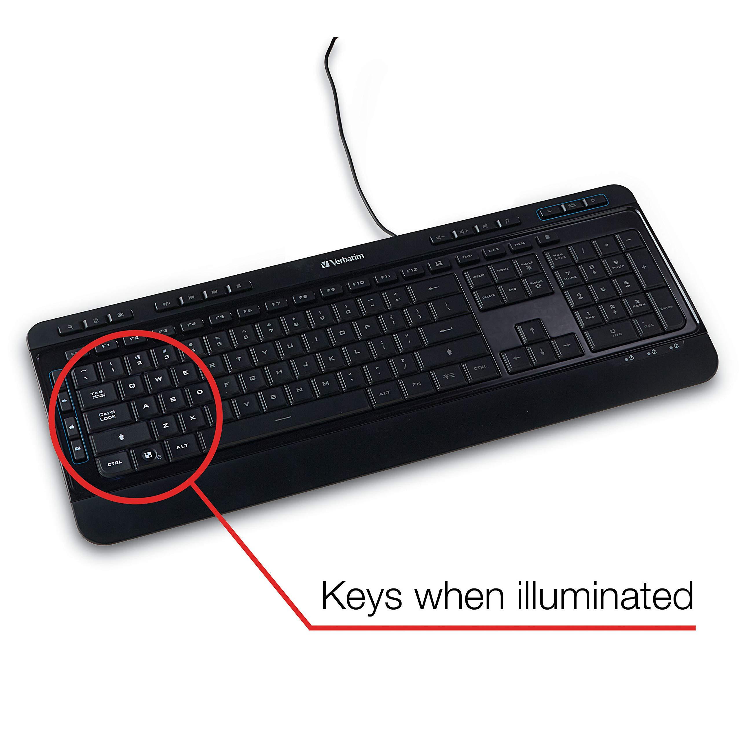 Verbatim Verbatim Illuminated Wired Keyboard (Pack of 3)