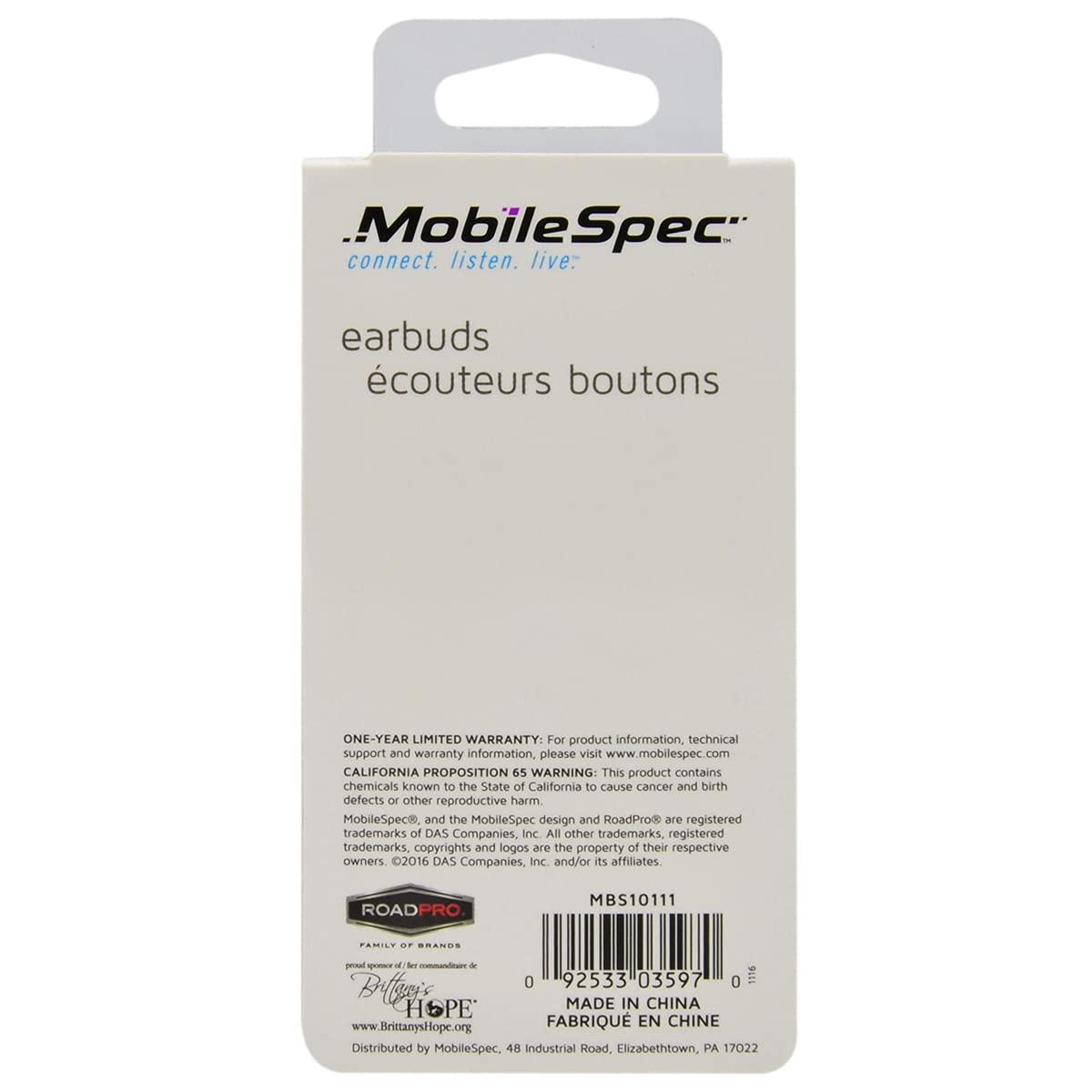 Mobile Spec MobileSpec MBS10111 Stereo Earbuds with a Flat Cord