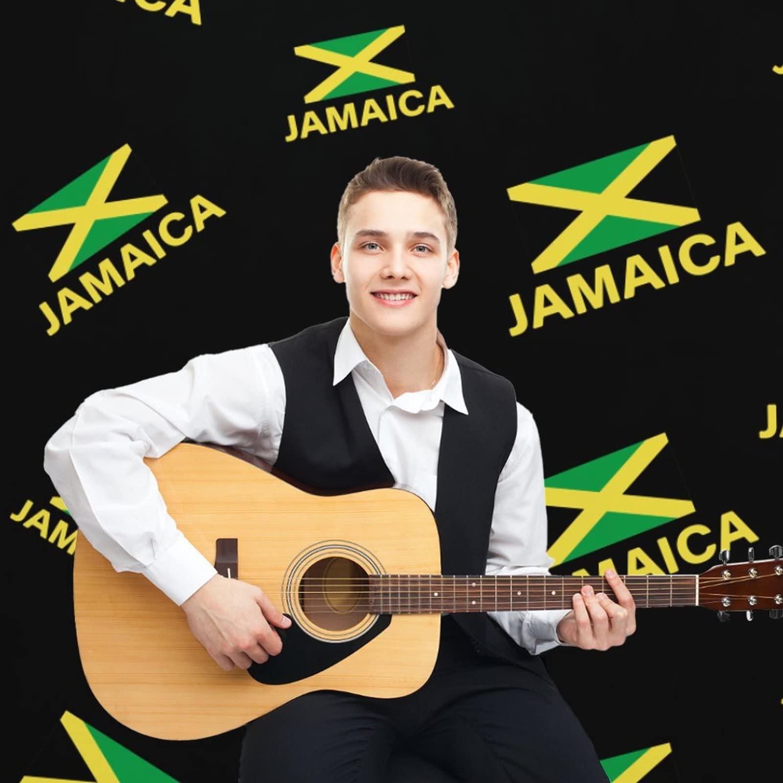 MHXYZHW Jamaica Flag Print Backdrop Background Screen for Photography Photoshoot Video Recording Parties with Design Pattern(Only Fabric)