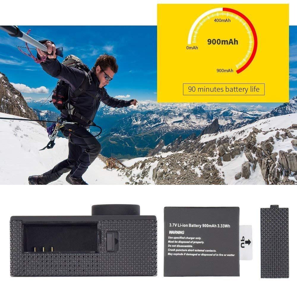 VEMONT VEMONT Action Camera, 1080P 12MP Sports Camera Full HD 2.0 Inch Action Cam 30m/98ft Underwater Waterproof Snorkel surf Camera with Wide-Angle Lens and Mounting Accessories Kit