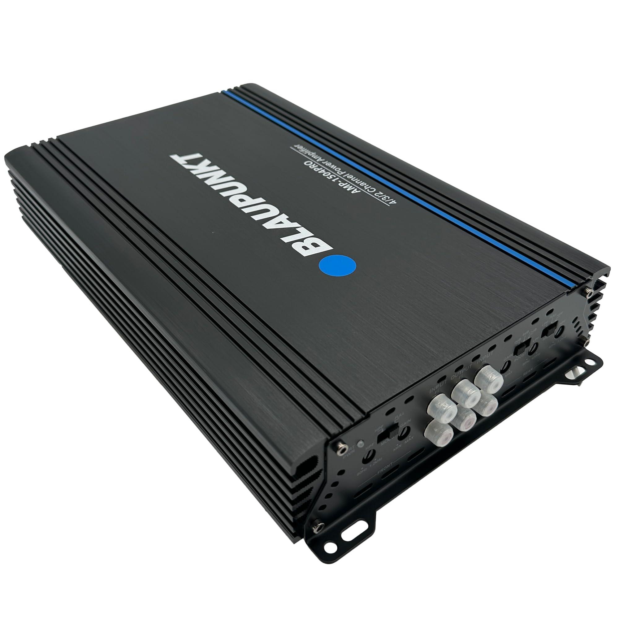 BLAUPUNKT BLAUPUNKT 1504PRO Car Audio 4/3/2-Channel Full Range 2 Ohm Stable Amp Amplifier 1500 Watts Max | Slim and Compact