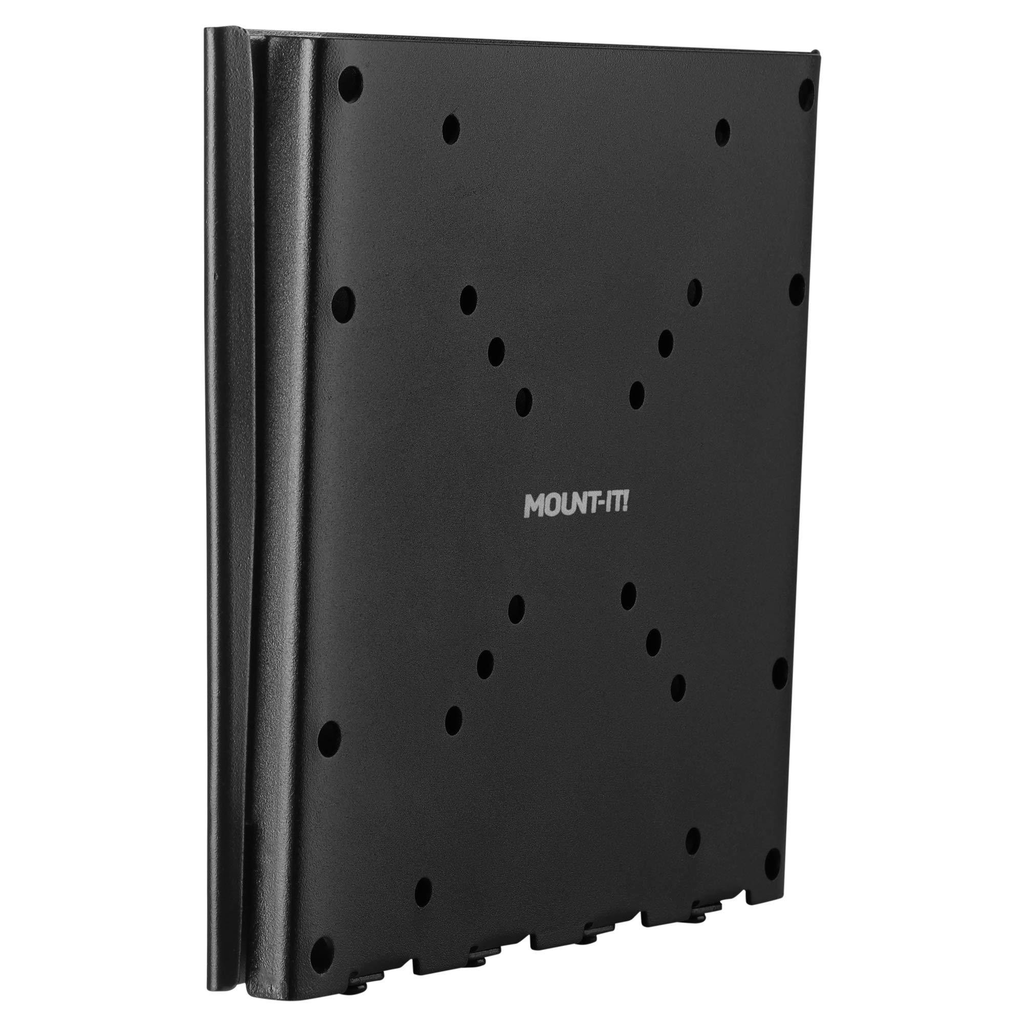 Mount-It! MOUNT-IT! Low-Profile Fixed TV Wall Mount With Removable Plate | Flush Wall Mounting Bracket Fits 23\" - 42\" Screens Up To VESA 200x200 mm, 66lbs Capacity, Black
