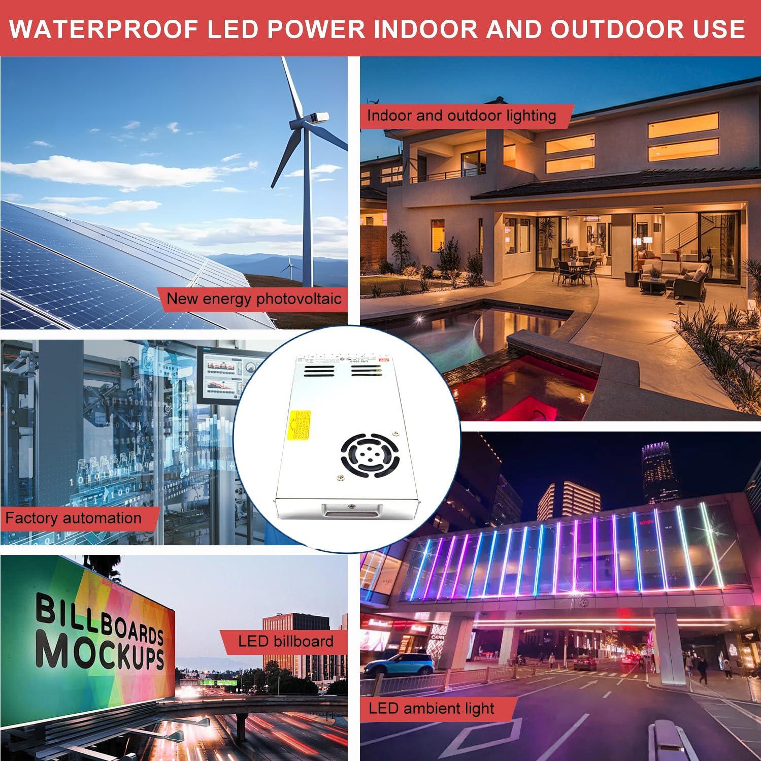 MEAN WELL LRS-350-5 350W Single Output Switching Power Supply 5V 60A, 90-132VAC/180-264VAC Input, Industrial Grade, UL Certified, for Automation Machinery